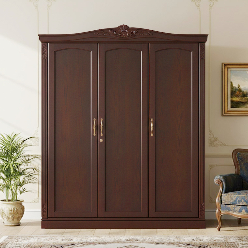 Picture of Merlin Shade Deco Paint Lacquer Polish 3 Door Almirah, Rich Home Wardrobe for Bedroom, Multiple Shelves to Organise Clothes with Hanging Rod, Lockable Door & Drawer Almirah 72/48