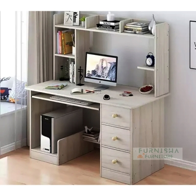 Picture of Levente Extendable Reading Table, Computer Table  With Keyboard Tray, Study Table with Storage Drawer and Book Shelf,  Multipurpose use for your home and office Desk, Activity Table Computer Office Study Writing Desk 54/45''