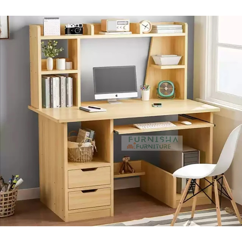 Picture of Levente Extendable Reading Table, Computer Table  With Keyboard Tray, Study Table with Storage Drawer and Book Shelf,  Multipurpose use for your home and office Desk, Activity Table Computer Office Study Writing Desk 54/45''