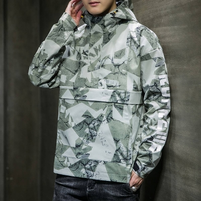 Picture of Men's jacket windbreaker Korean version top clothes tooling jacket - Green