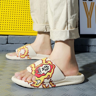 Picture of New yeezy men coconut slippers one-word sandals and slippers men slides - Yellow