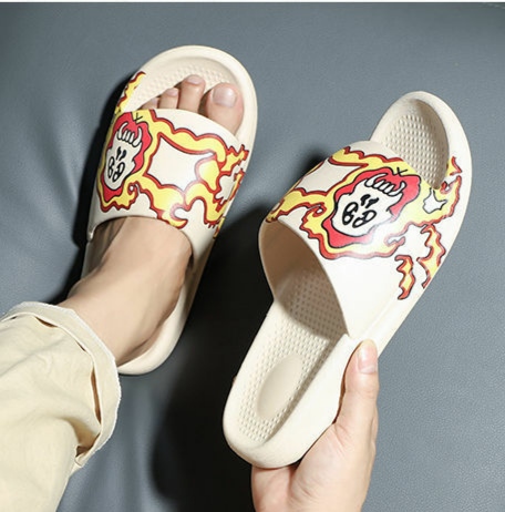 Picture of New yeezy men coconut slippers one-word sandals and slippers men slides - Yellow