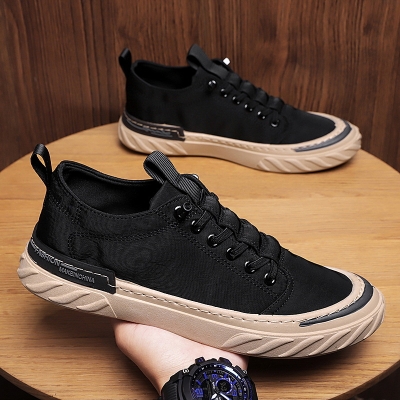Picture of Men's shoes 2024 new sneaker casual cloth shoes for men breathable board canvas sneakers for men - Black