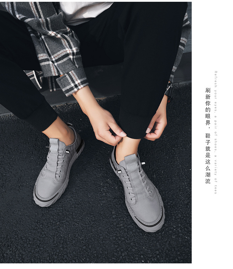 Picture of Men's shoes 2024 new silk casual cloth shoes breathable board shoes canvas men's shoes gray - Grey