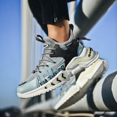 Picture of Shoes for men flying woven breathable trendy men's shoes -casual sneaker spring sneakers for men - Grey