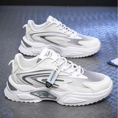 Picture of Men'S 2024 Spring And Autumn New Breathable Sneakers Korean Version Of The Trend Men'S Casual Shoes White - Sneakers For Men - White
