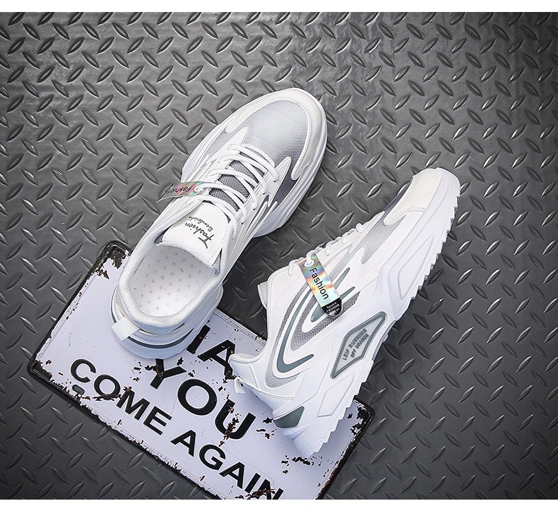 Picture of Men'S 2024 Spring And Autumn New Breathable Sneakers Korean Version Of The Trend Men'S Casual Shoes White - Sneakers For Men - White