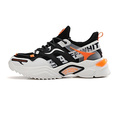 Picture of shoes for men flying woven breathable trendy men's shoes -casual sneaker spring sneakers for men - Black