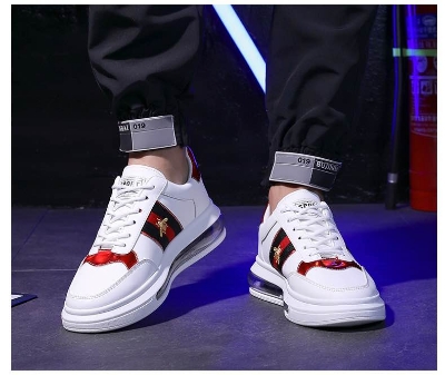 Picture of Men's shoes low-top thick-shoes for men fashion all-match breathable mesh sneaker soft-soled comfortable color matching casual shoes for men - Black