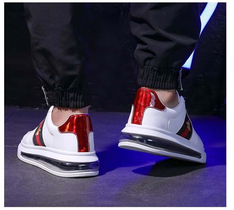 Picture of Men's shoes low-top thick-shoes for men fashion all-match breathable mesh sneaker soft-soled comfortable color matching casual shoes for men - Black