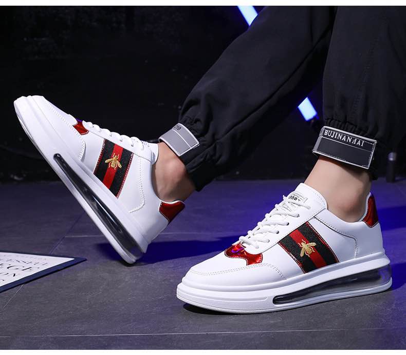 Picture of Men's shoes low-top thick-shoes for men fashion all-match breathable mesh sneaker soft-soled comfortable color matching casual shoes for men - Black