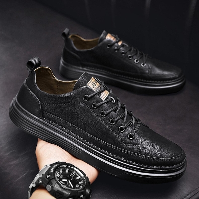 Picture of New Fashion Men's shoes Trendy Sneaker Waterproof Shoes for men Work Shoes Leather - Sneakers For Men - Black