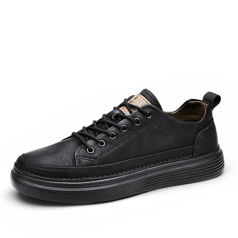 Picture of New Fashion Men's shoes Trendy Sneaker Waterproof Shoes for men Work Shoes Leather - Sneakers For Men - Black