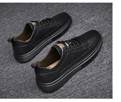 Picture of New Fashion Men's shoes Trendy Sneaker Waterproof Shoes for men Work Shoes Leather - Sneakers For Men - Black