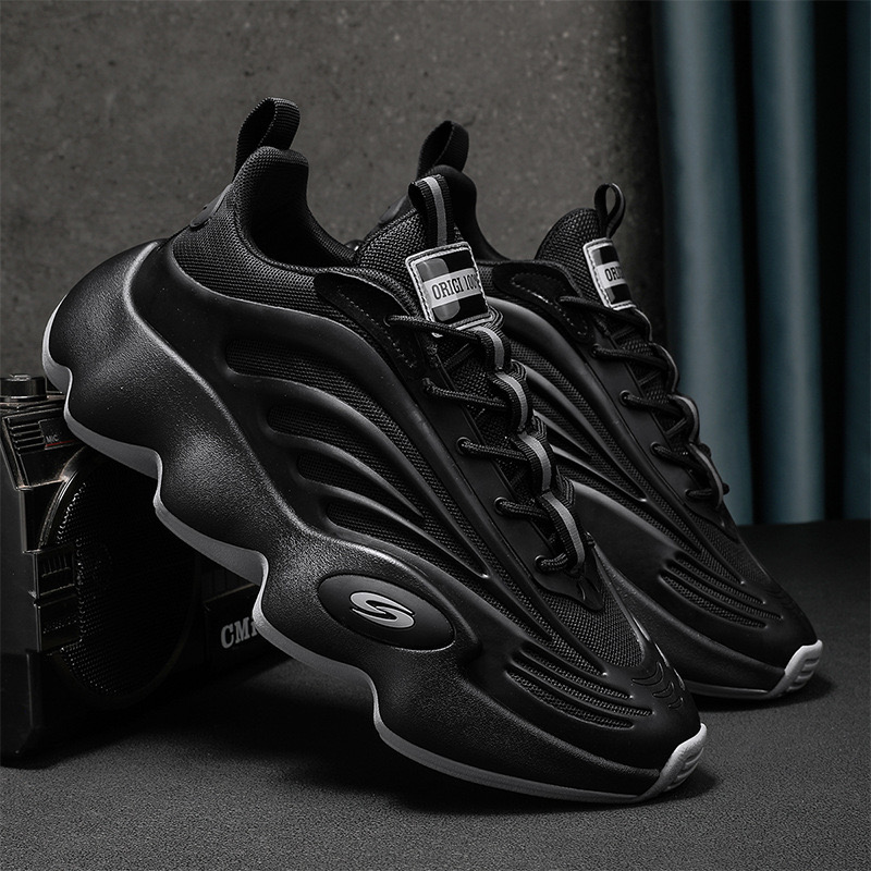 Picture of Men's shoes autumn breathable sneaker 2024 new soft-soled shoes for men all-match Black sneaker for men - Black