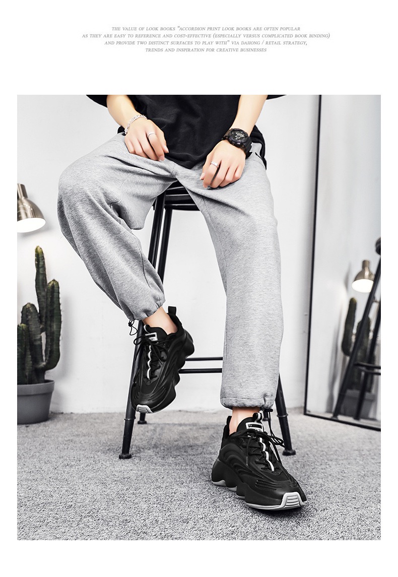 Picture of Men's shoes autumn breathable sneaker 2024 new soft-soled shoes for men all-match Black sneaker for men - Black