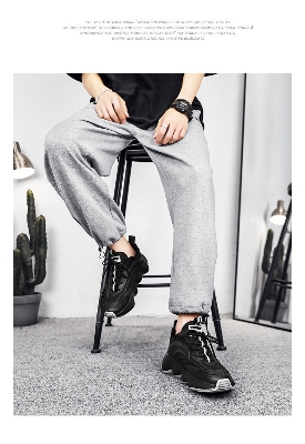 Picture of Men's shoes autumn breathable sneaker 2024 new soft-soled shoes for men all-match Black sneaker for men - Black