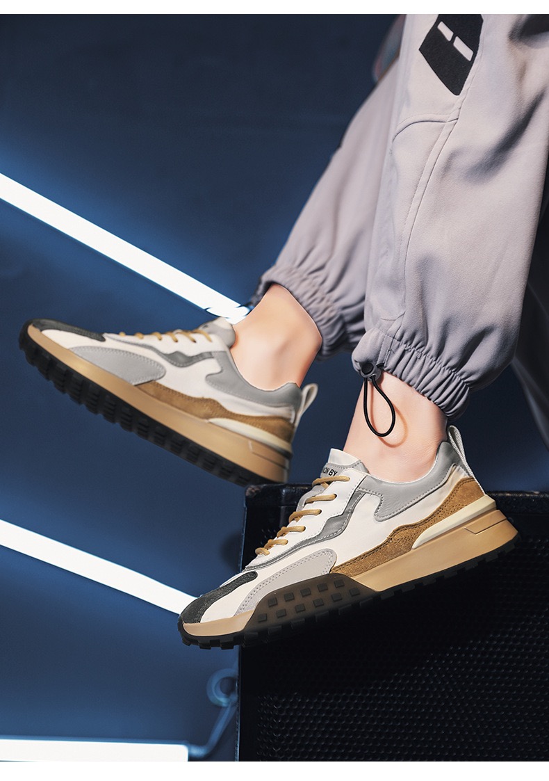 Picture of Shoes new Korean version men's shoes casual shoes summer breathable all-match thick-soled shoes - Beige