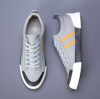 Picture of Flix Footwear shoes for men Summer breathable new versatile sports men's canvas shoes casual shoes lace-up running shoes sneakers for men - Light Ash