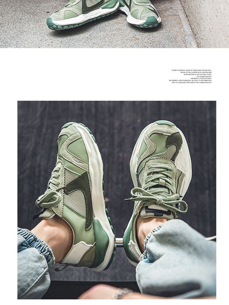 Picture of Shoes for men summer mesh breathable niche retro casual men's thick-soled heightening dad trendy shoes sneakers for men - Blue