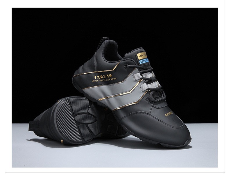 Picture of Men's shoes autumn trendy shoes for men 2024 new men's shoes cool men's casual sneaker comfortable trendy flat sneakers for men - Black