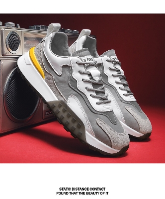 Picture of Shoes new Korean version men's shoes casual shoes summer breathable all-match thick-soled shoes - White