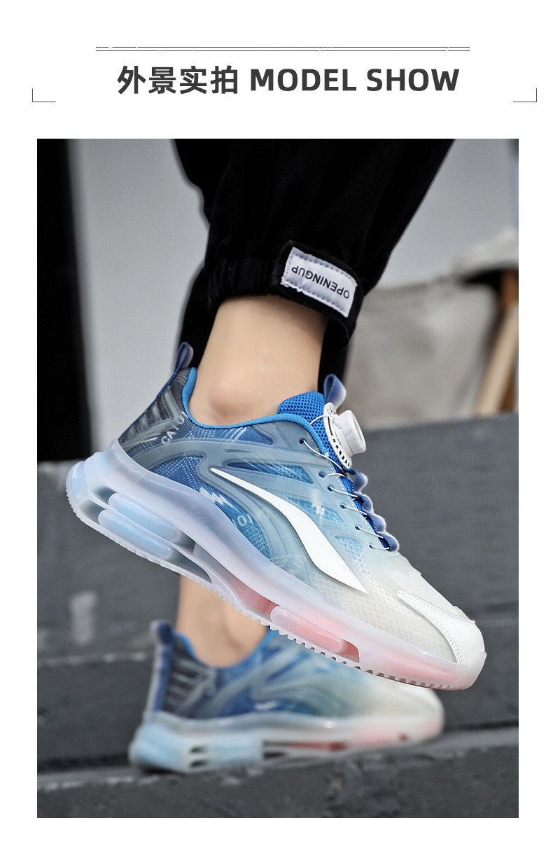 Picture of Flix Footwear shoes for men Summer breathable new versatile sports men's canvas shoes casual shoes lace-up running shoes sneakers for men - Blue