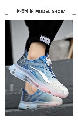 Picture of Flix Footwear shoes for men Summer breathable new versatile sports men's canvas shoes casual shoes lace-up running shoes sneakers for men - Blue