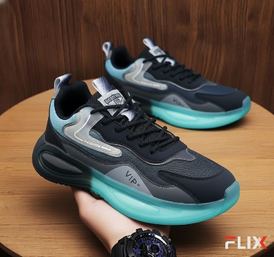 Picture of New Men Casual Air Cushion Sneakers Korean Style PU Leather Trainers - Blue