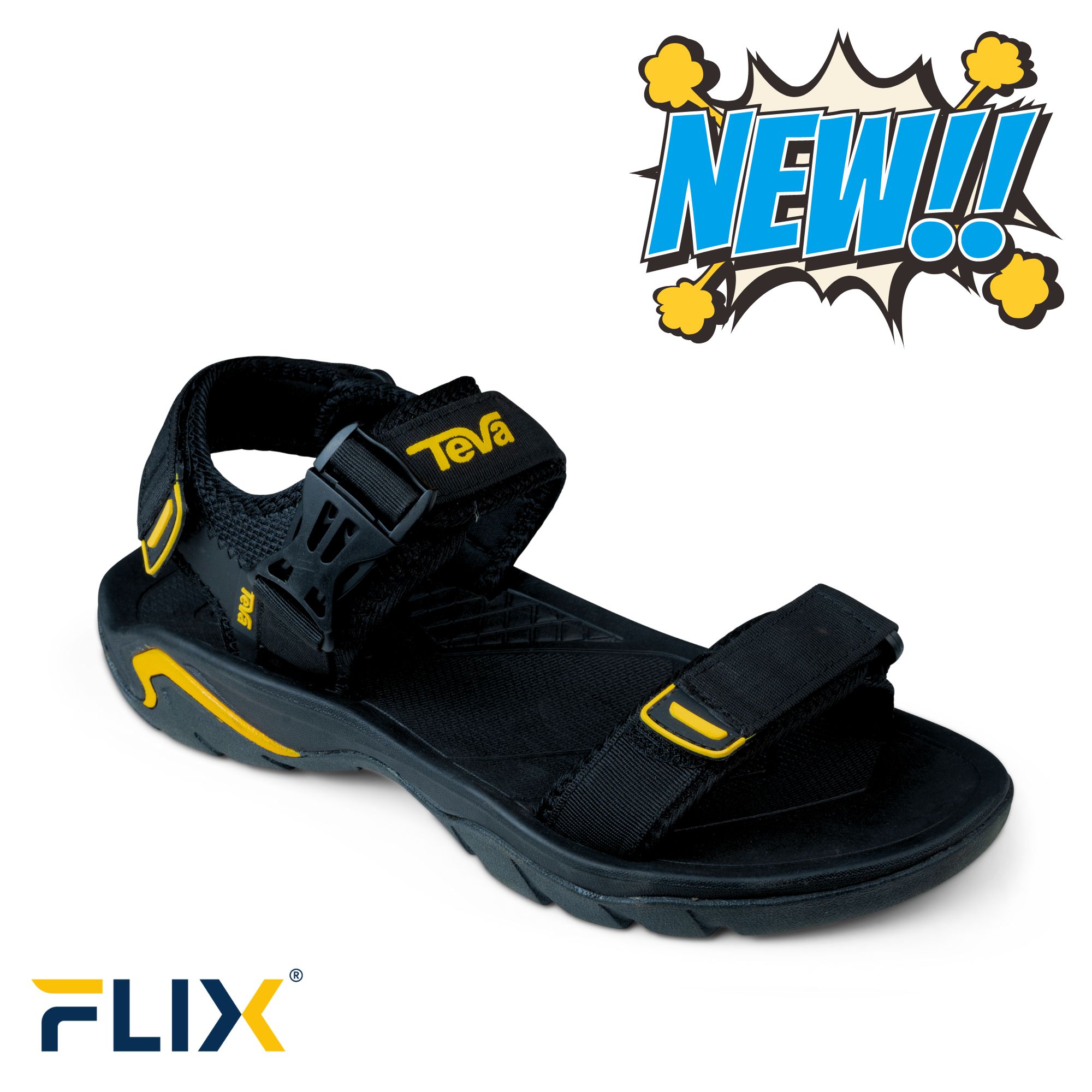 Picture of Flix Footwear Performer Sports Sandal for Men with Excellent Gripping Power - Black