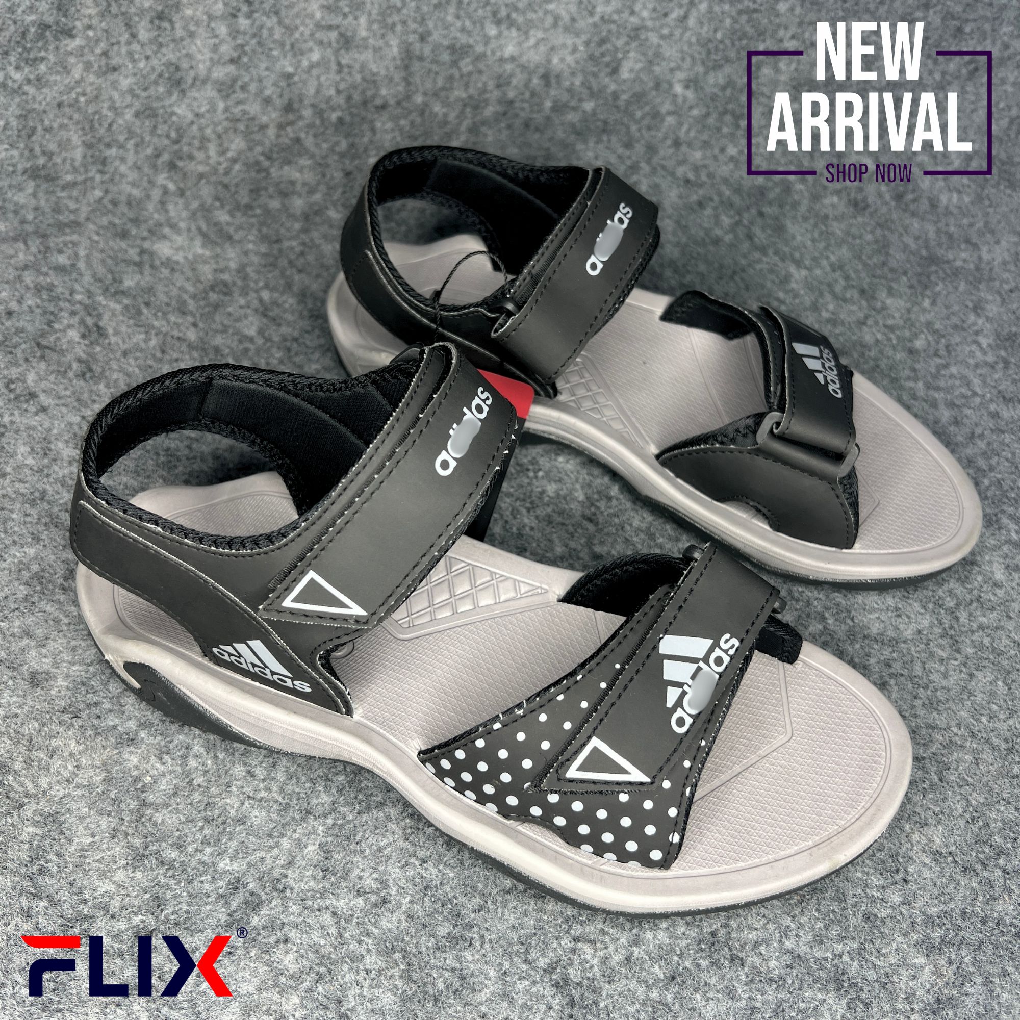 Picture of Flix Footwear Performer Sports Sandal for Men with Excellent Gripping Power - Black