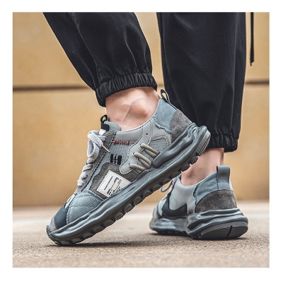 Picture of Shoes for men summer mesh breathable niche retro casual men's shoes thick-soled sneaker trendy sneakers for men - Dark Brown