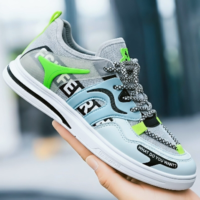 Picture of New breathable shoes for men Korean sneaker of the trendy casual men's shoes mesh sneakers for men sneakers gray - Light blue