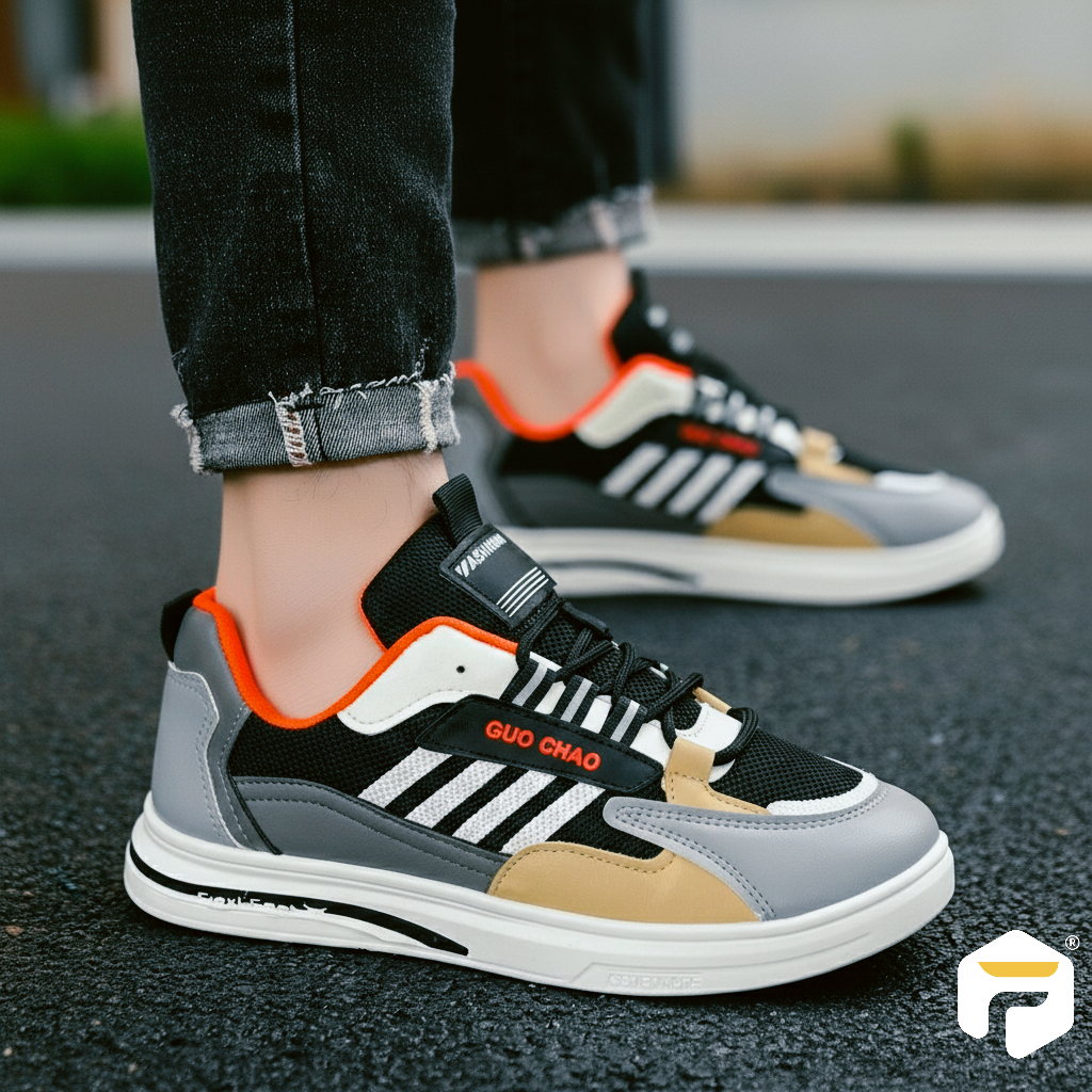 Picture of Shoes for men summer breathable men shoes mesh casual juta sneakers for men - Black