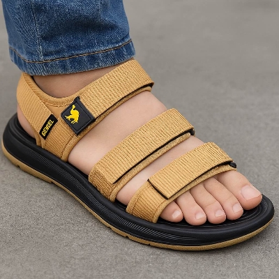 Picture of Men’s Comfortable Outdoor Sandals | Casual Adjustable Camel Sandals for Men | Anti-Slip Stylish Summer Footwear - Beige