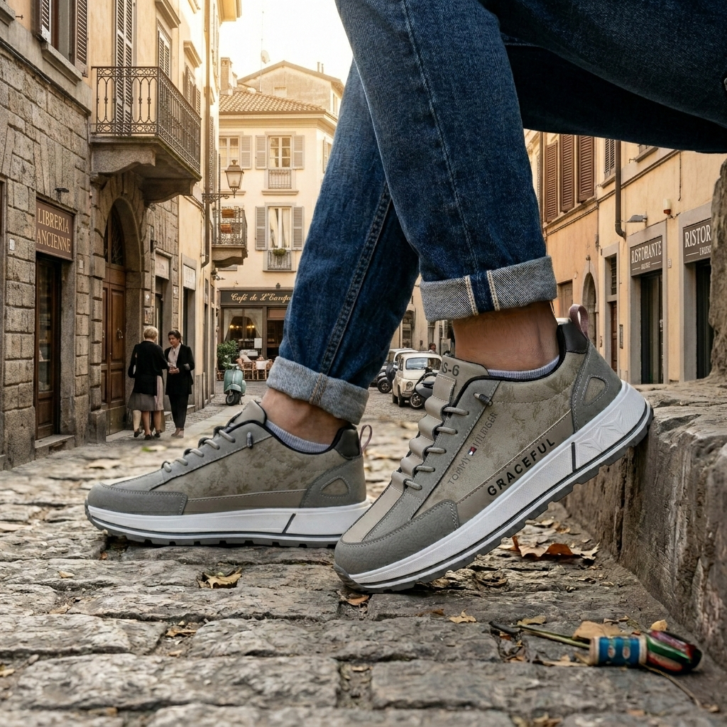Picture of Premium Grey Casual Sneakers for Men | Fashionable Men Shoes | Comfortable Juta | Stylish Sneakers for Men - Grey