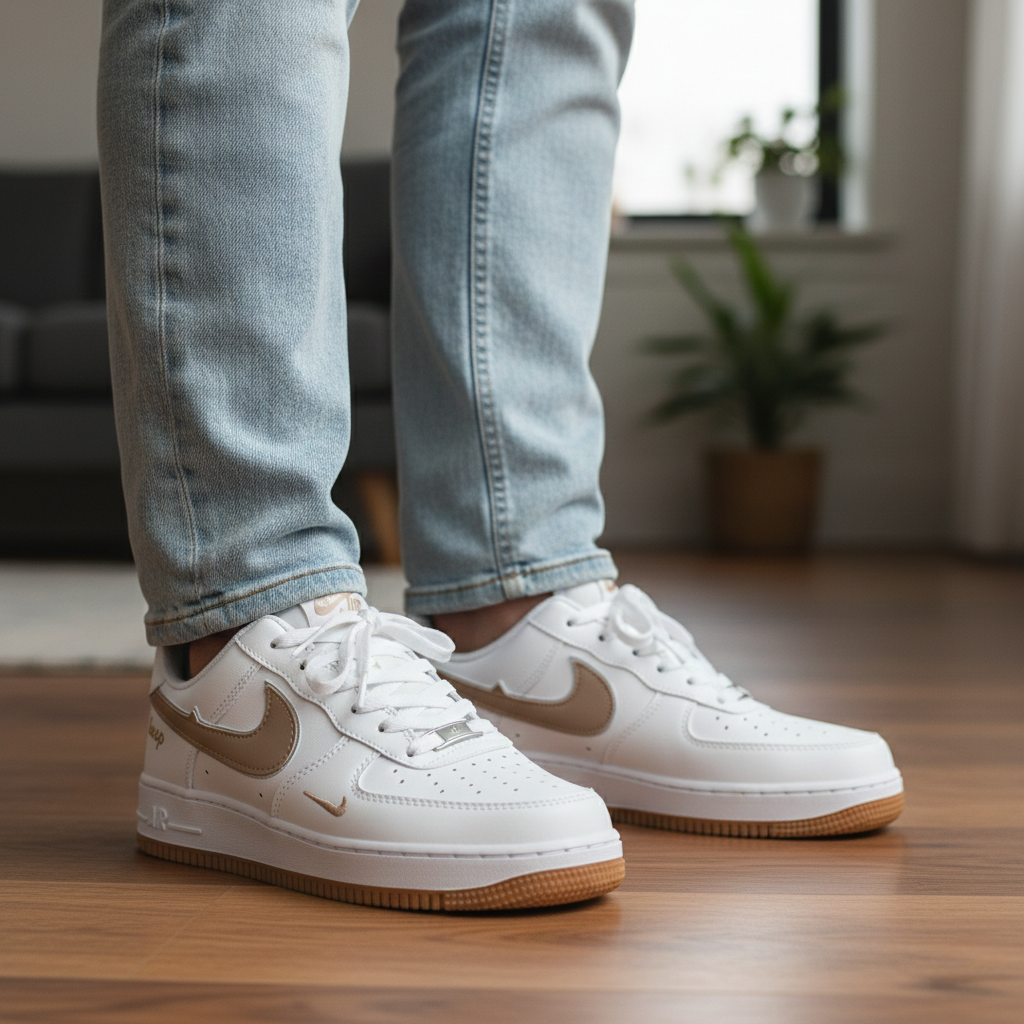 Picture of Superior White Brown Sneakers for Men | Casual Shoes for Men | Stylish Juta | - White