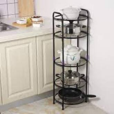 Picture of 5 Layer Kitchen Storage Rack – Heavy Duty Metal & Stainless Steal Pot & Pan Organizer Stand