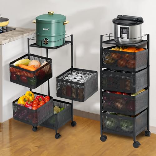 Picture of 4-Tier Movable SQuare shape Vegetable & Fruit Organizer Basket