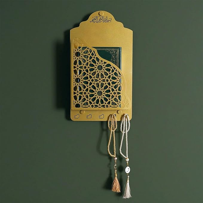 Picture of Wall Mounted Book Holder – Decorative Metal Shelf with Hooks
