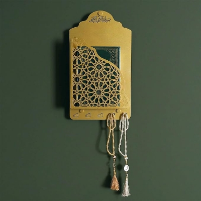 Picture of Wall Mounted Book Holder – Decorative Metal Shelf with Hooks