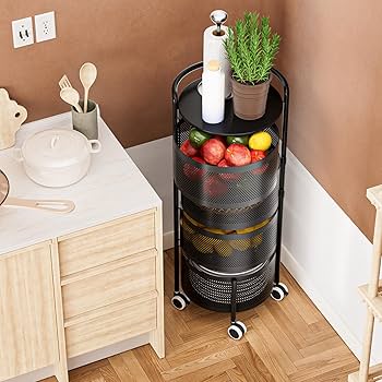 Picture of 4-Tier Movable Round shape Vegetable & Fruit Organizer Basket