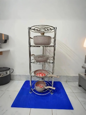 Picture of 5 Layer Stainless Steel Pot & Bowl Organizer Rack – Multipurpose Kitchen Storage Stand