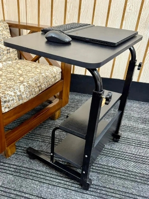 Picture of Double Layer Adjustable Height Laptop & Study Table with Storage Shelf