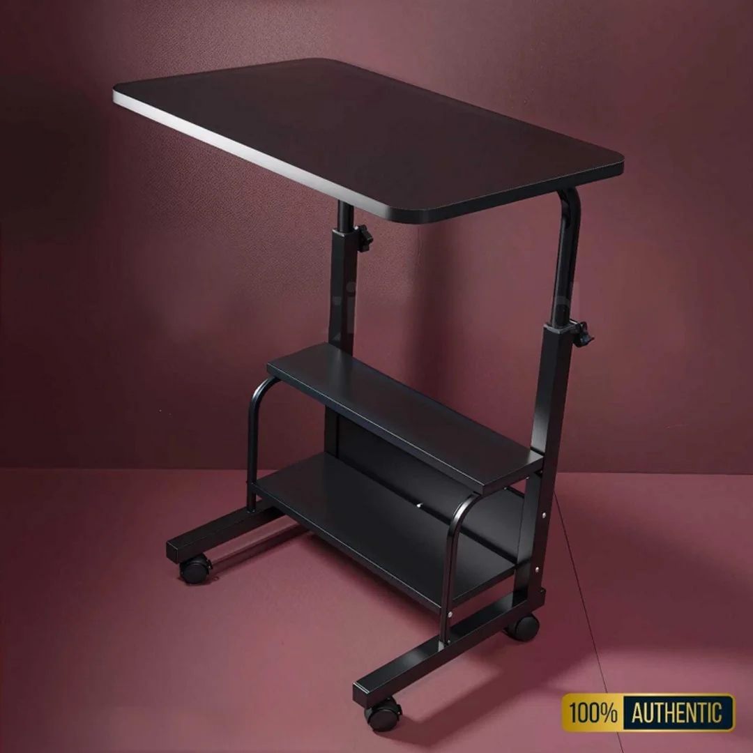 Picture of Double Layer Adjustable Height Laptop & Study Table with Storage Shelf