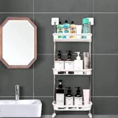 Picture of 3-Tier Adjustable Bathroom Storage Rack – Wall Mounted Organizer Shelf