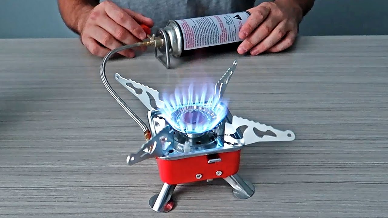 Picture of Portable Mini Gas Stove with Butane Cylinder | Outdoor Camping Burner