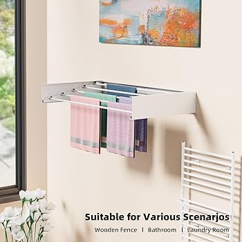 Picture of Premium Wall-Mounted Foldable Laundry Drying Rack – Space-Saving Stainless Steel Design