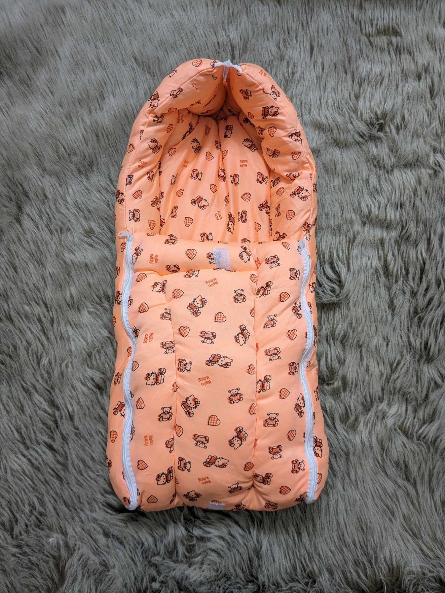 Picture of Baby Sleeping Bag Carry Nest | Soft Cotton Newborn Swaddle Wrap with Pillow
