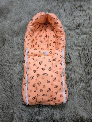 Picture of Baby Sleeping Bag Carry Nest | Soft Cotton Newborn Swaddle Wrap with Pillow